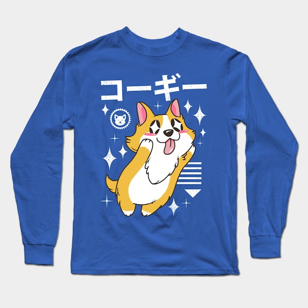 Kawaii Corgi Long Sleeve T-Shirt by Vincent Trinidad Art